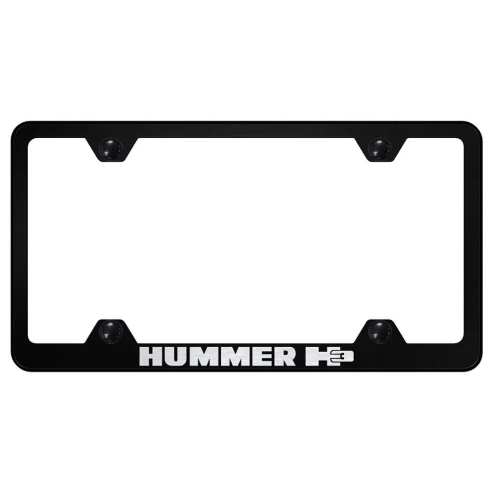 Black Wide Body License Plate Frame - Officially Licensed for Hummer H3