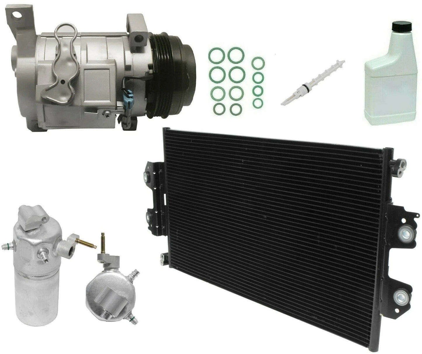 AC Compressor and Condenser Kit Replacement for Nissan D041 (GG377) (2005–2015)
