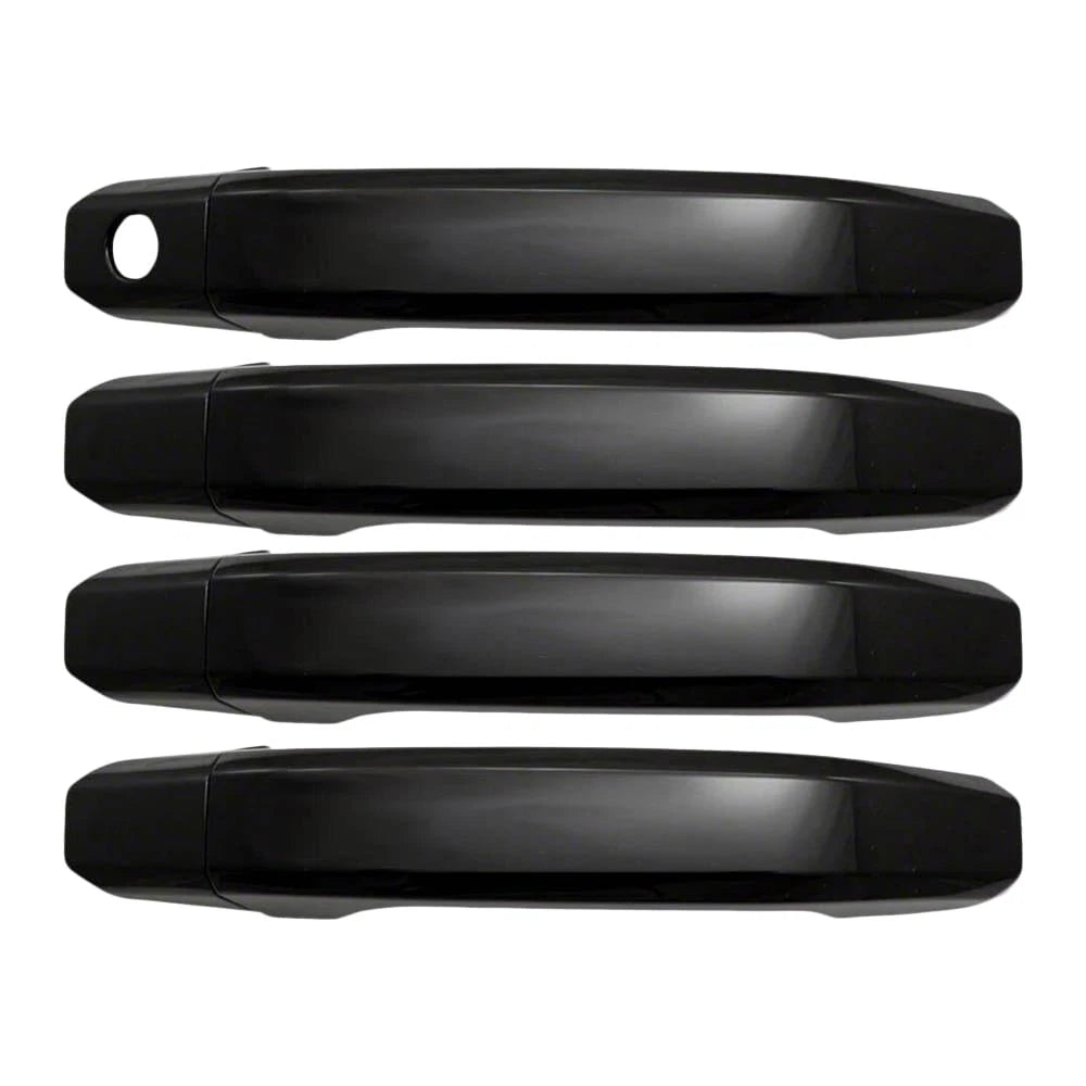 8pc Luxury FX Black Door Handle Cover for 2019-2020 Chevy Silverado 1500 Dbl Cab