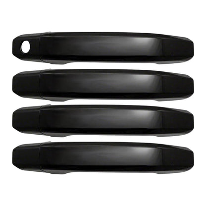 8pc Luxury FX Black Door Handle Cover for 2019-2020 Chevy Silverado 1500 Dbl Cab