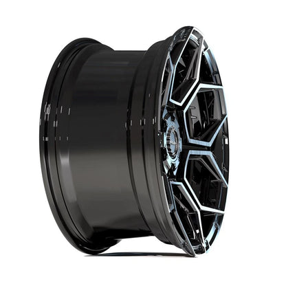Gloss Black 2WD Wheel with Brushed Face for 1988-2000 Chevy C2500