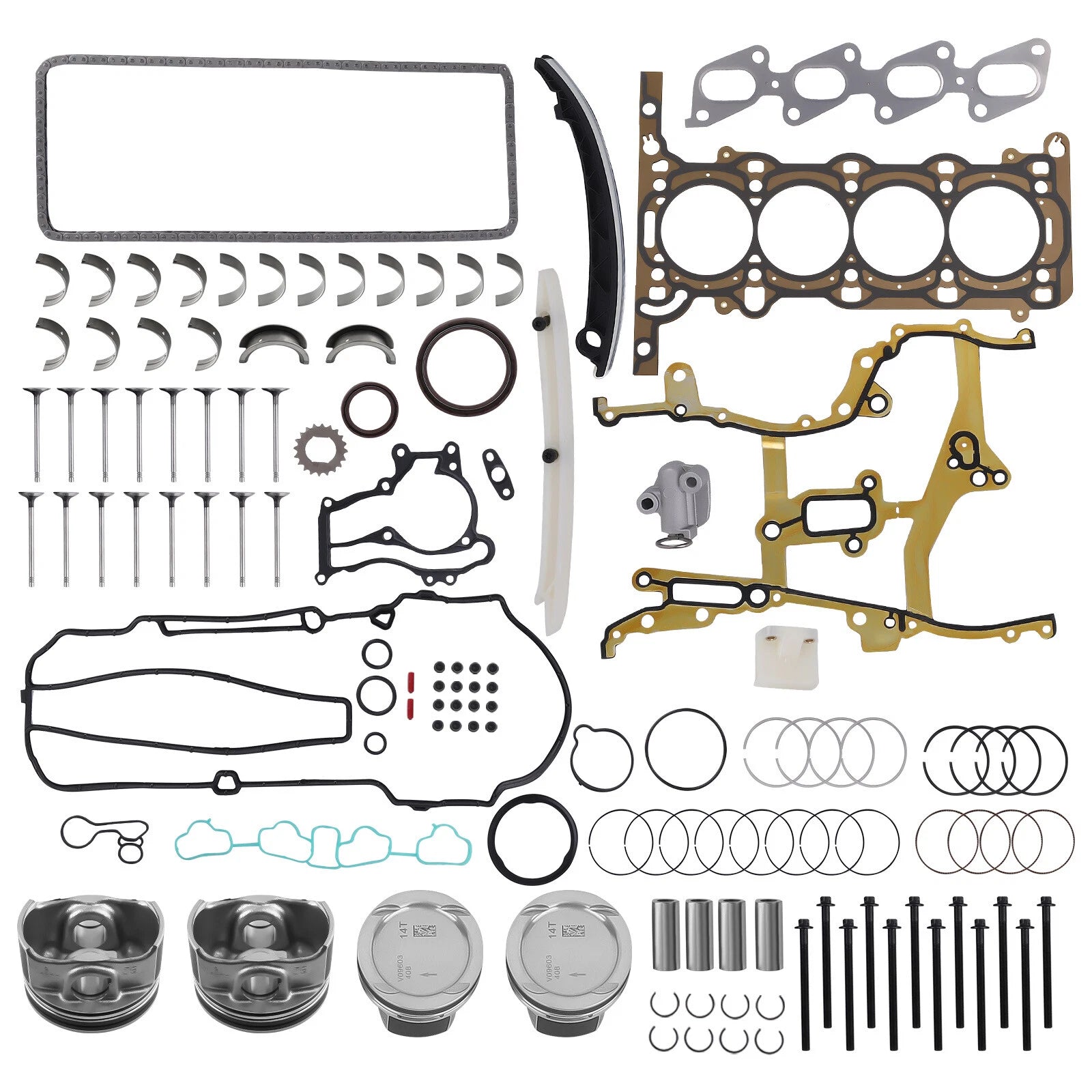 Engine Pistons Overhaul Rebuild Kit for Chevy Cruze Buick 1.4L Turbo (2011–2015)