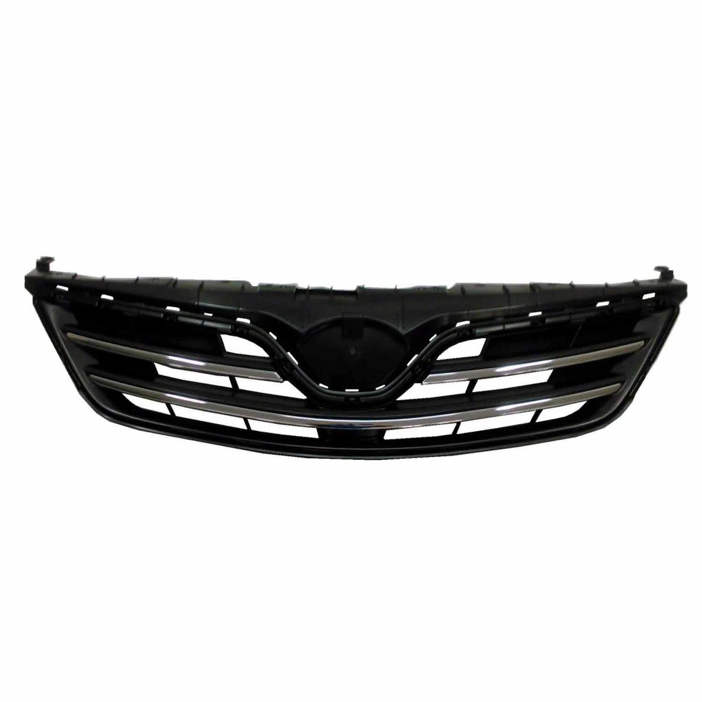 Replacement Black Plastic Front Grille w/Included Chrome Moldings