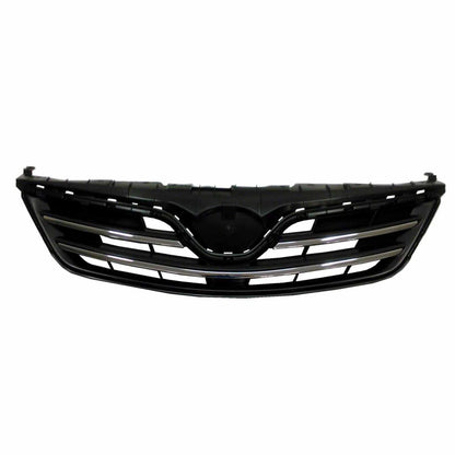 Replacement Black Plastic Front Grille w/Included Chrome Moldings