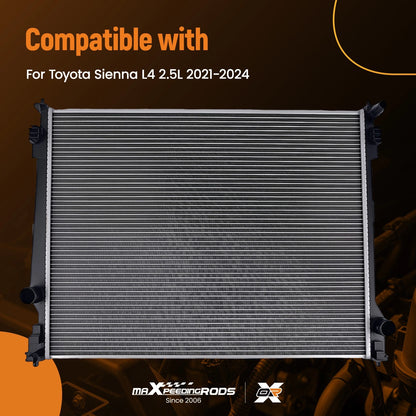 Advanced Fit Radiator for Toyota Sienna (2021–2024) L4 Crossflow Type