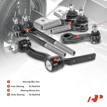 6x Inner & Outer Tie Rod Ends for Chevy Blazer S10 (1994–2005)