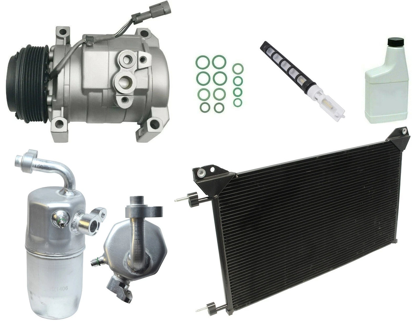 AC Compressor Kit Replacement with Condenser for Nissan Navara (2005–2014)