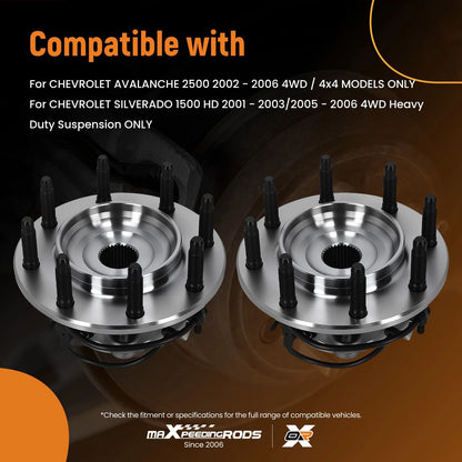 Front Wheel Hub & Bearing Kit for Chevrolet Silverado 3500 4WD (2001–2006)