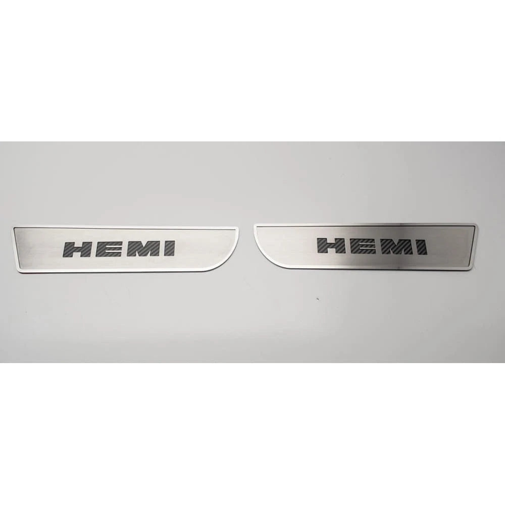 Front Door Badges Replacement with Orange Carbon Fiber HEMI Inlay for 2011-2013 Charger 300