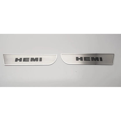 Front Door Badges Replacement with Orange Carbon Fiber HEMI Inlay for 2011-2013 Charger 300