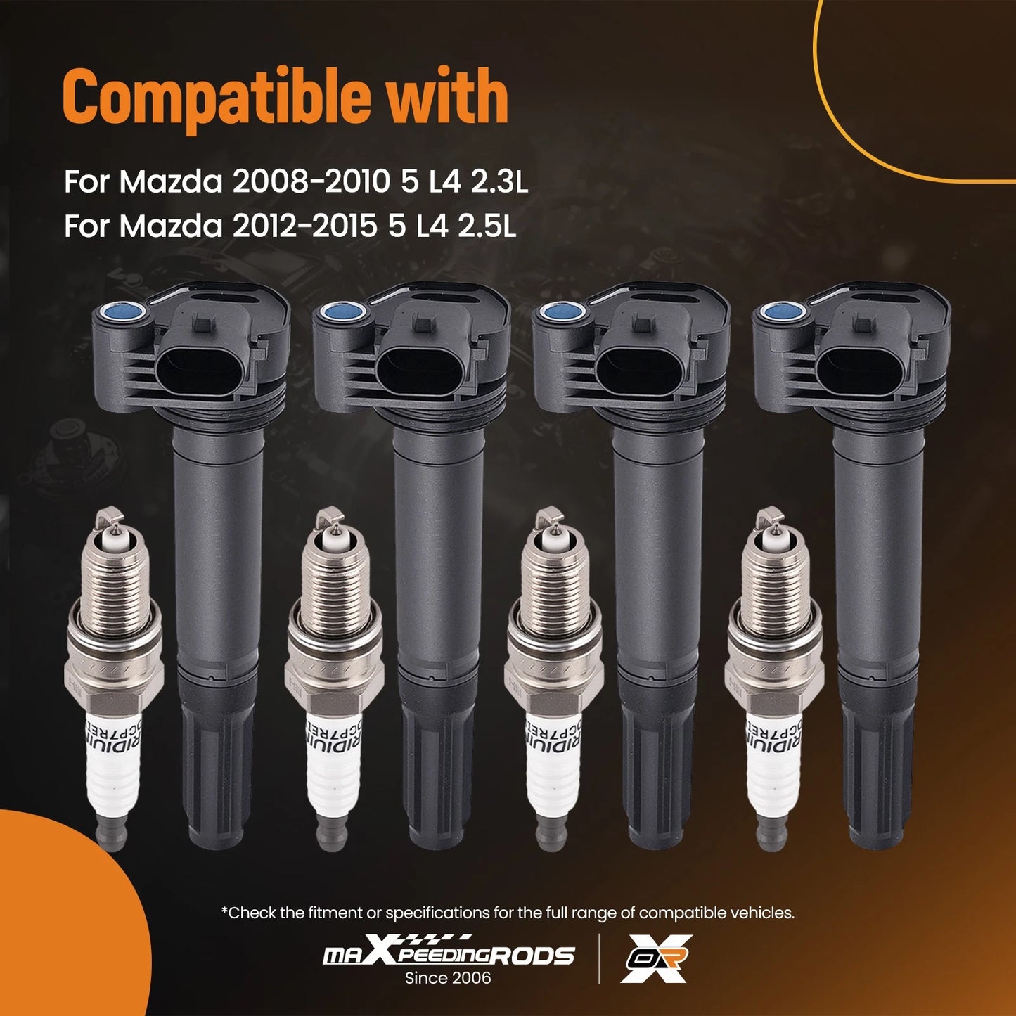 Ignition Coils and Spark Plugs for Fiat 500 2012-2017 (1.4L)