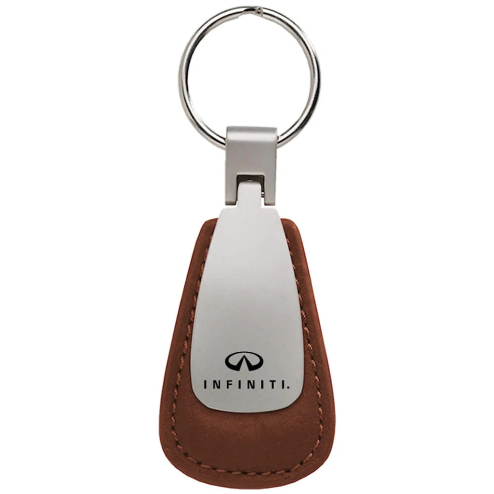 Brown Leather Teardrop Keychain - Officially Licensed for Infiniti