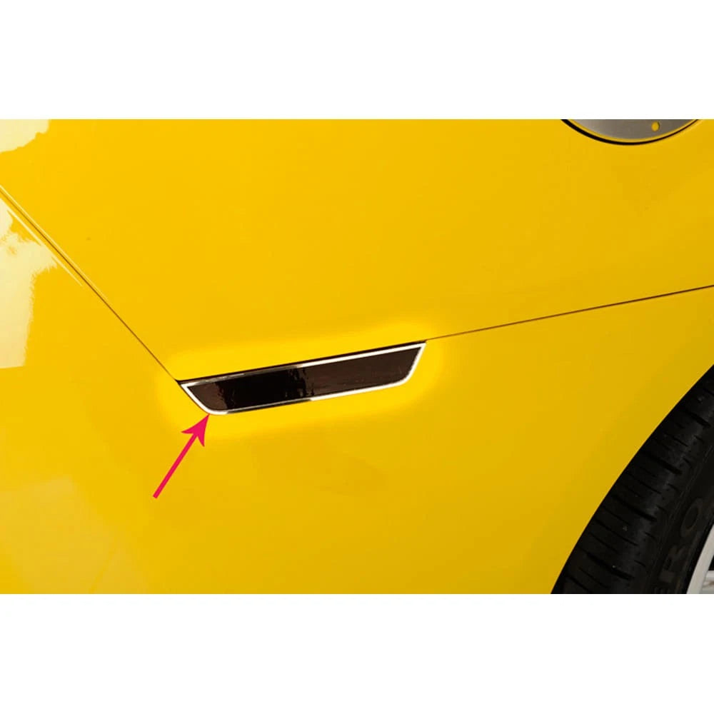 4pc Polished Stainless Steel Side Marker Trim for Chevy Camaro (2010–2013)