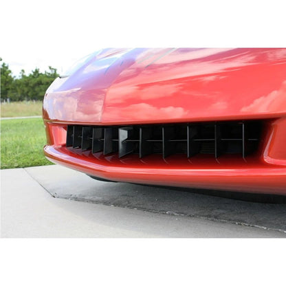 Black Powder Coated Front Retro Style Grille Overlay for 2005-13 Chevy Corvette