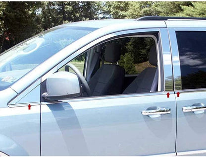 6p Luxury FX Chrome Pillar Post Trim w/Triangles fits 08-20 Dodge Grand Caravan