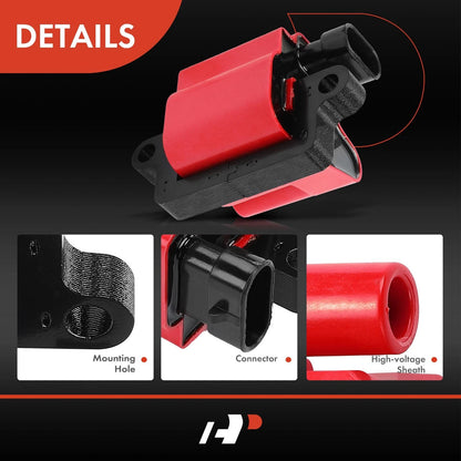 8x Red Ignition Coil for Chevy Silverado 1500/2500 (1999–2006)